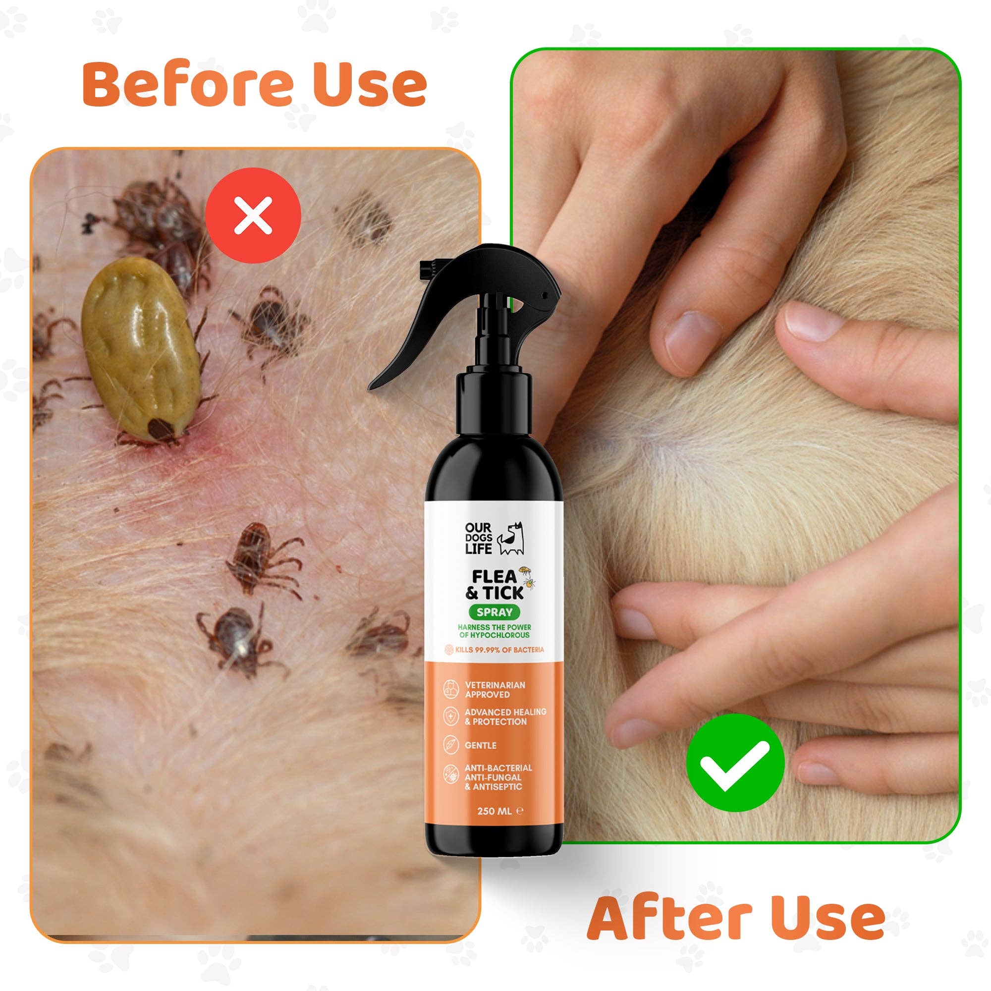 Vlooien- en Teken Spray voor honden