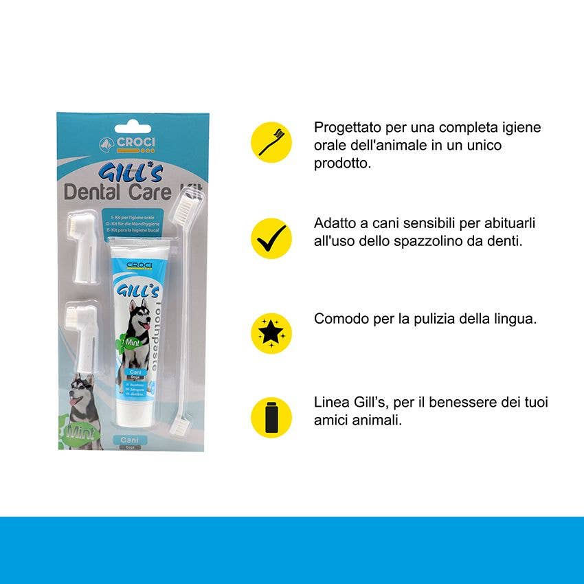 Gill's Dental Care Kit – Toothpaste & Brushes for Dogs – Croci