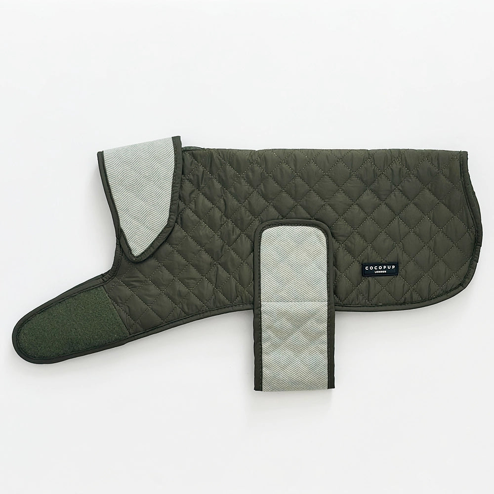 Luxus-Steppmantel für Hunde – Country Khaki | Cocker Spaniel
